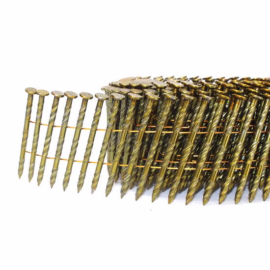 15 grados 2.2X50m m clavos de la bobina del alambre de acero de la caña del tornillo de 2 pulgadas